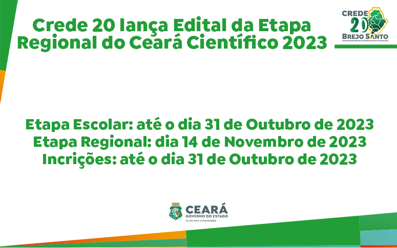 CREDE 20 lança edital da Etapa Regional do Ceará Científico 2023